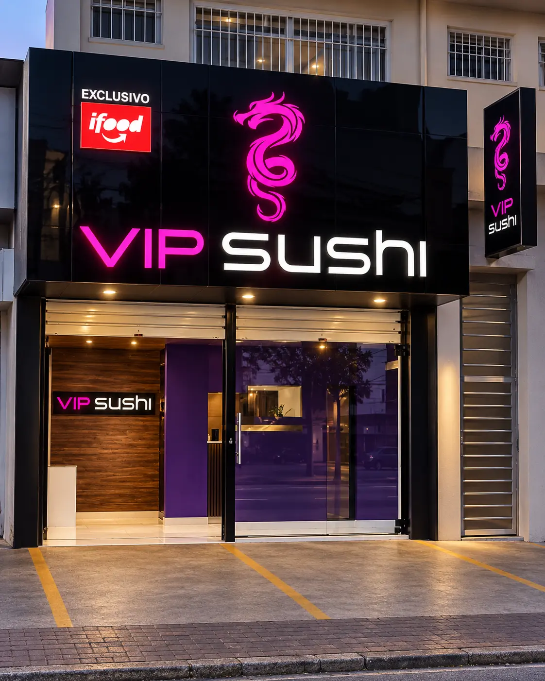 Fachada VIP Sushi — projeto PRO 13